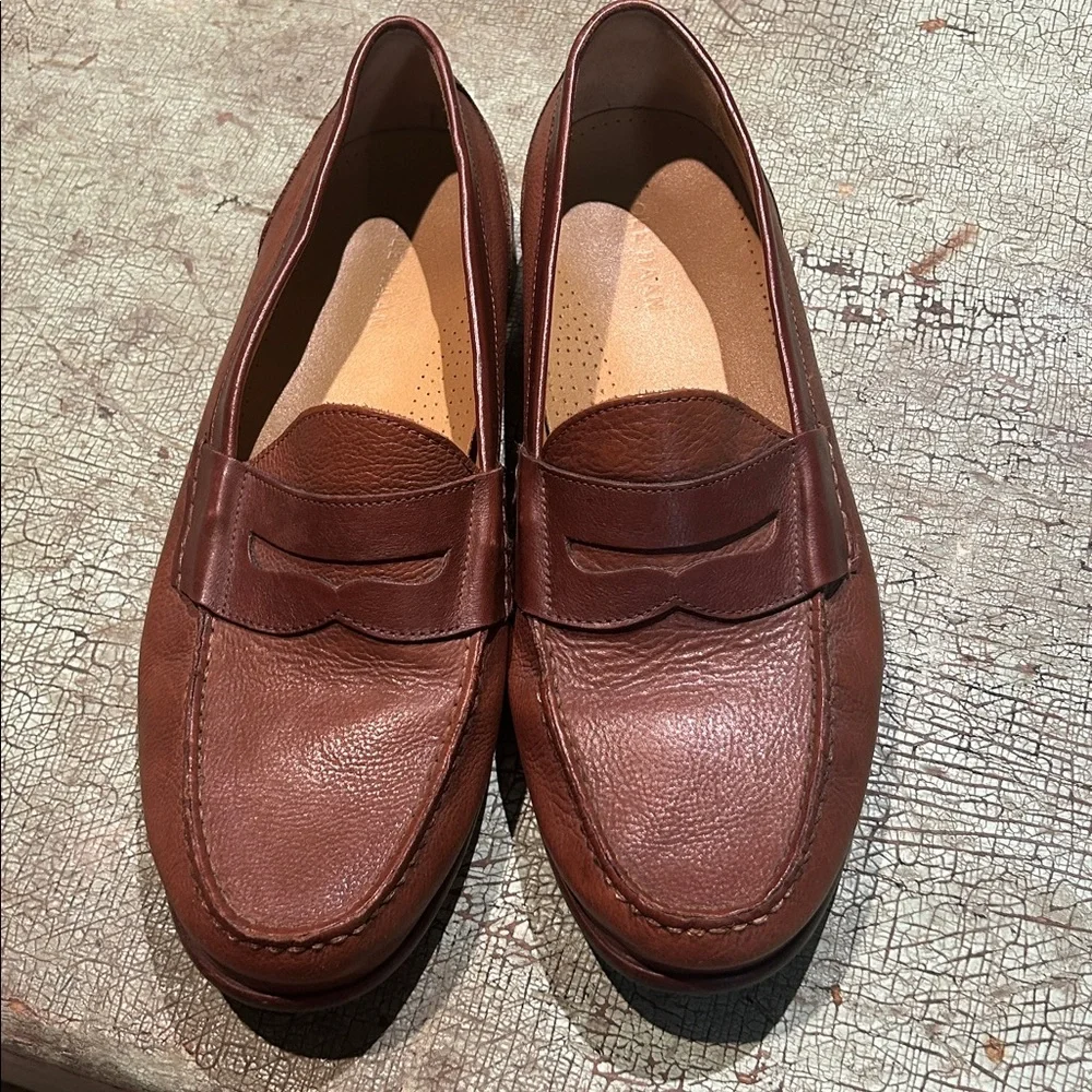 Cole Haan Men’s Brown Leather Penny Loafers Dress Shoes Size 12M